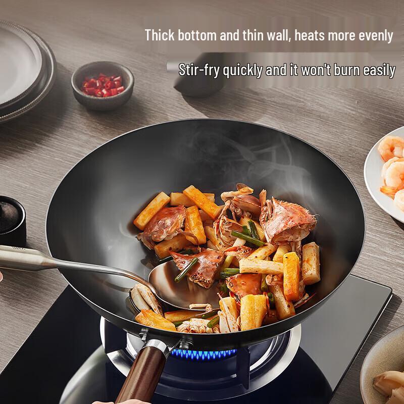 SUPOR 32cm Non-Coated Fine Iron Wok