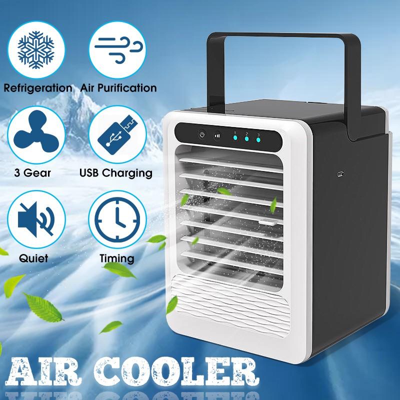 NEW USB Portable Air Conditioner Air Cooler Humidifier Purifier LED Light Personal Space Fan Mini Air Cooling Fan