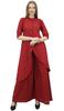 Phagun Asymmetrical Kurta Kurti Solid Beige Indian Clothing With Palazzo