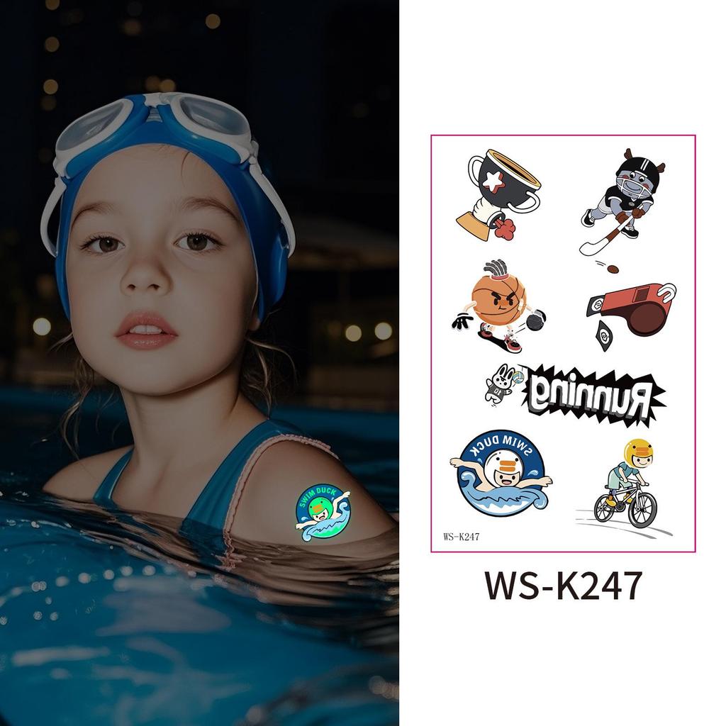 Luminous Waterproof Sport Tattoo Stickers for Night Workouts – Temporary Glow Arm & Face Stickers