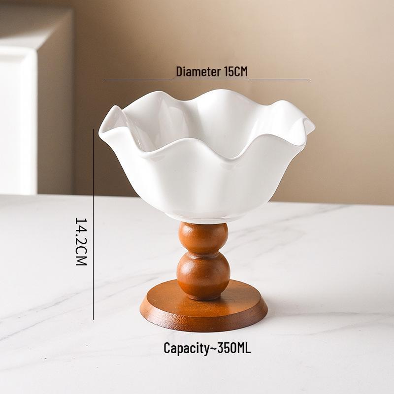 Flower-Shaped Ceramic Snack & Dessert Plate with Compartments for Fruit and Afternoon Tea