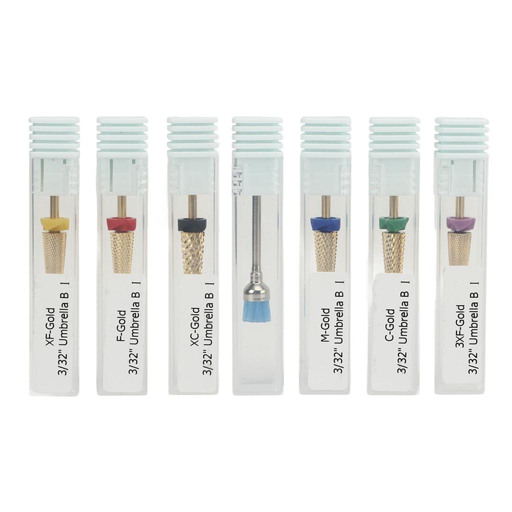 7pcs Nail Drill Bits Stainless Steel Replacement Nail Drill Heads for Manicure Grinding