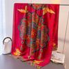 Spring and Summer Butterfly Print Simulation Silky Brocade Fashion Sunscreen Silk Scarf Long Scarf Silky Shawl Versatile Headscarf Scarf