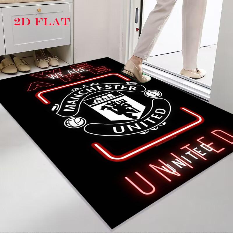 Tappeto Man Utd per Soggiorno Camera da Letto Casa Decorazione Divano, Tappetino Antiscivolo per Giochi Bambini