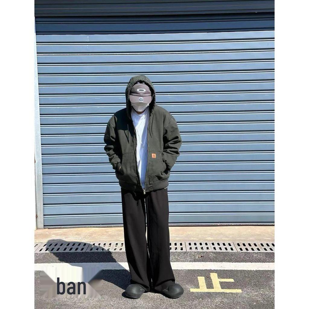 J25 Těžká praná J130 S kapucí Opotřebovaná Vintage bunda na auto