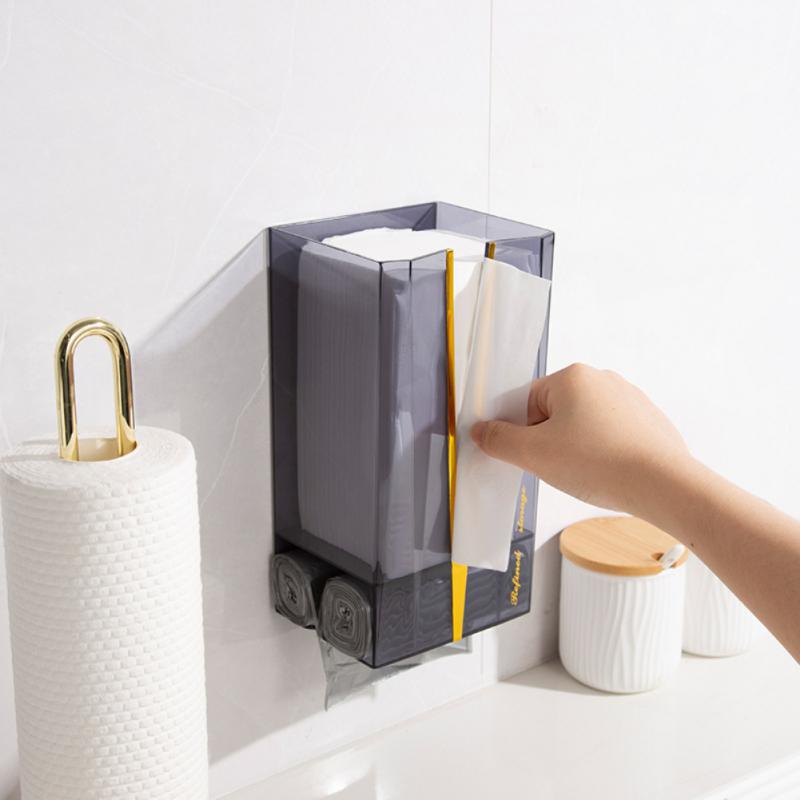 Wall Mounted Tissue Box Adhesive Tissue Shelf Napkin Holder Dispenser Rack Nordic Kitchen Home Space-saving Shelf Tissue Holder