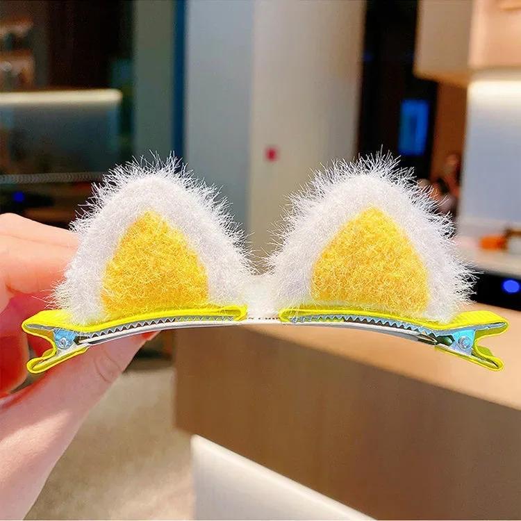 1pair Fuzzy Cat Ears Children Cute Hair Clip New Winter New Year Hairwear Fashion Event performance costume props