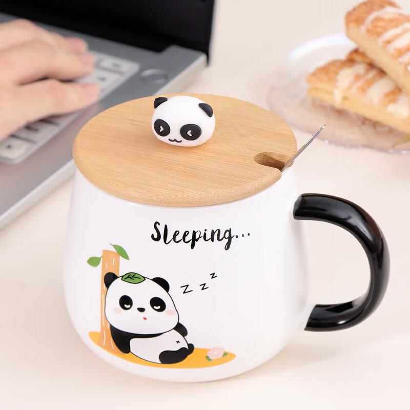 Changbaosen Little Guy Ceramic Mug with Lid and Spoon