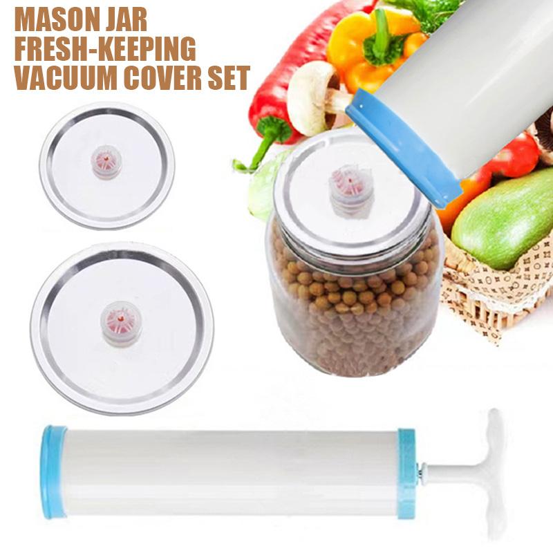 

PDTO Mason Jar Набор вакуумных крышек для сохранения свежести Пищевая вакуумная банка Присоска с насосом