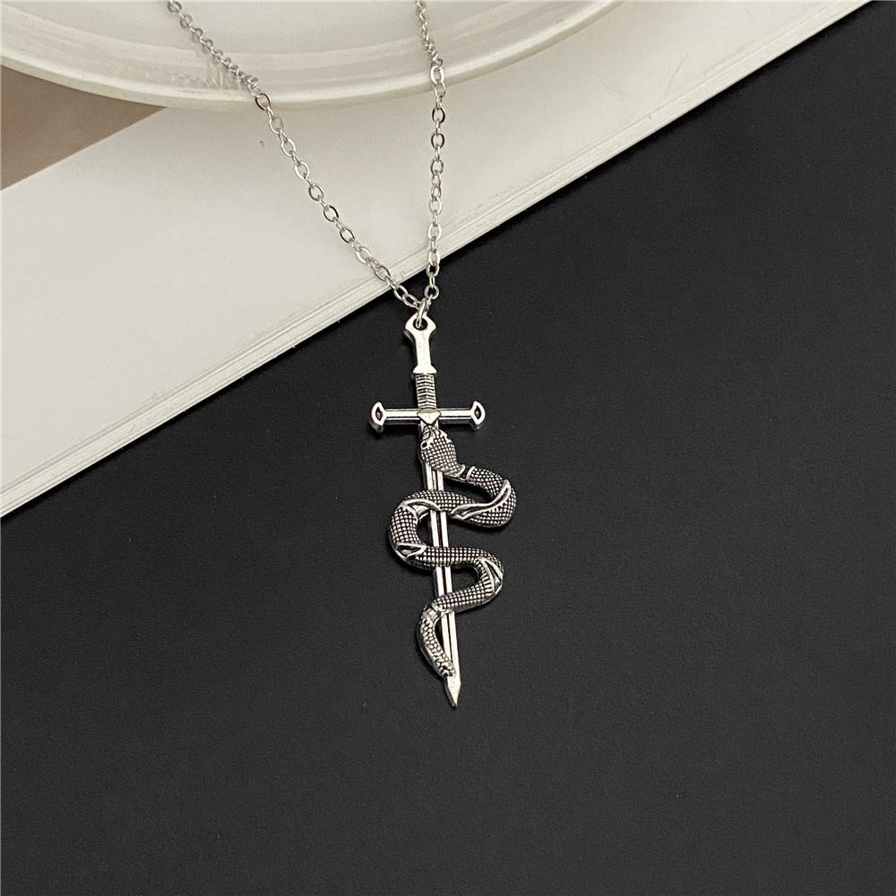 Men Necklace New Fashion Statement Male Female Necklace Rose Cross Spider Snake Pendant Pu Leather Chain Neck Zircon Wholesale