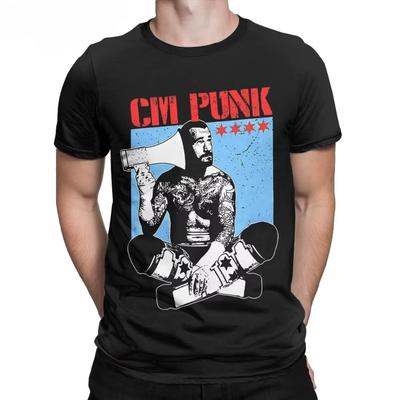 Clothing Humor Short Sleeve O Neck Tee Shirt  T-Shirts Men Cm Punk Aew Best In The World T Shirts