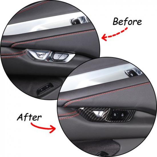 Carbon Fiber ABS Interior Door Lock Handle Cover Trim For C8 Corvette -2025