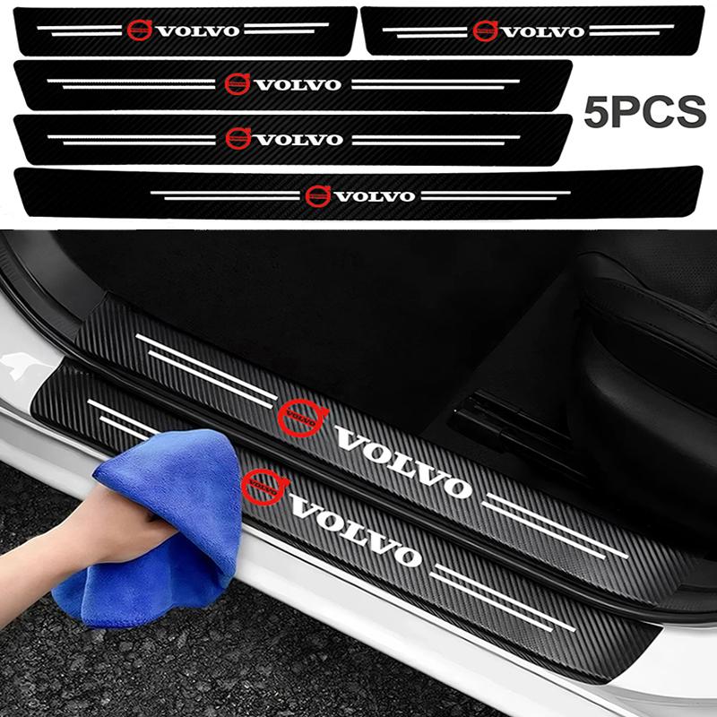 Samolepky na práh dveří auta odolné proti poškrábání Podložka prahu pro Volvo Rdesign Polestar AWD V50 S60 XC60 S40 XC40 XC90 V60 S80 S90 V90