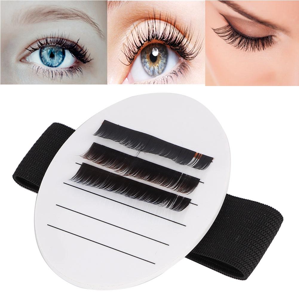 Professionelle Acryl Handheld Falsche Wimpern Platte Palette Wimpernverlängerungshalter Weiß mit Gürtel