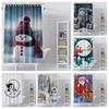 Home Decoration Shower Curtains for Bathroom Waterproof Curtain Fabric Modern Nordic Style Living Room Merry Christmas Winter