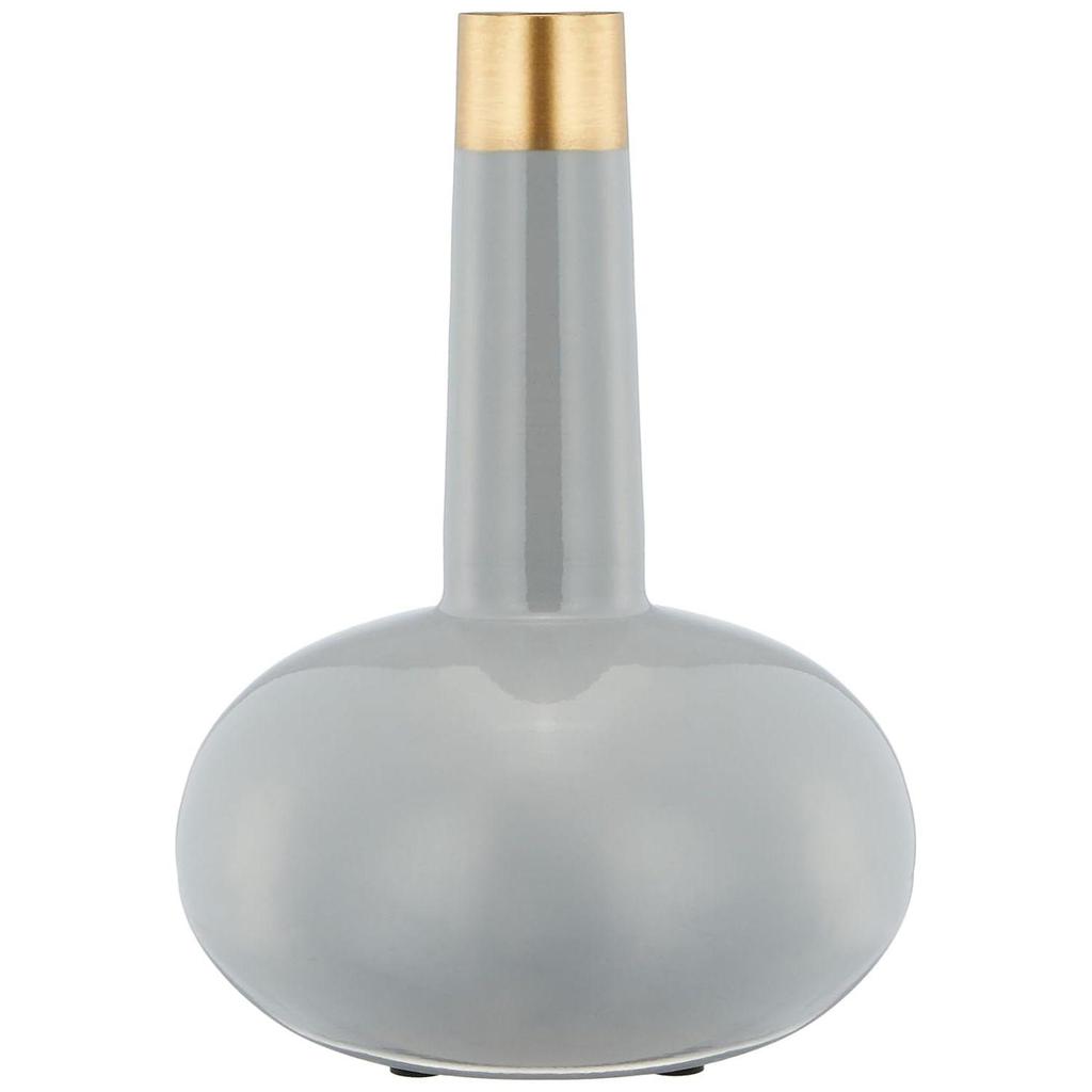 Flower Vase with Rust-Resistant Coating | Stylish and Easy-to-Clean Finish | Compact Design for Modern Decor | Gourd Vase - Grey