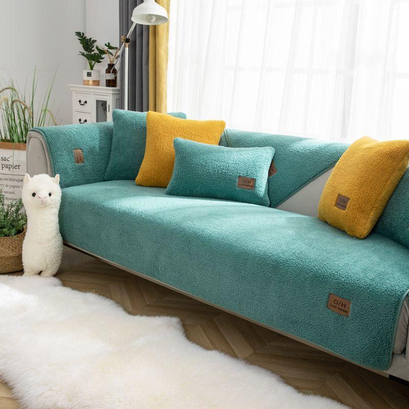 1pc Sherpa Fleece Sofa Cover Slipcover for Livingroom Super Soft Warm Plush Sectional Couch Cover Thick Fuzzy Non Slip