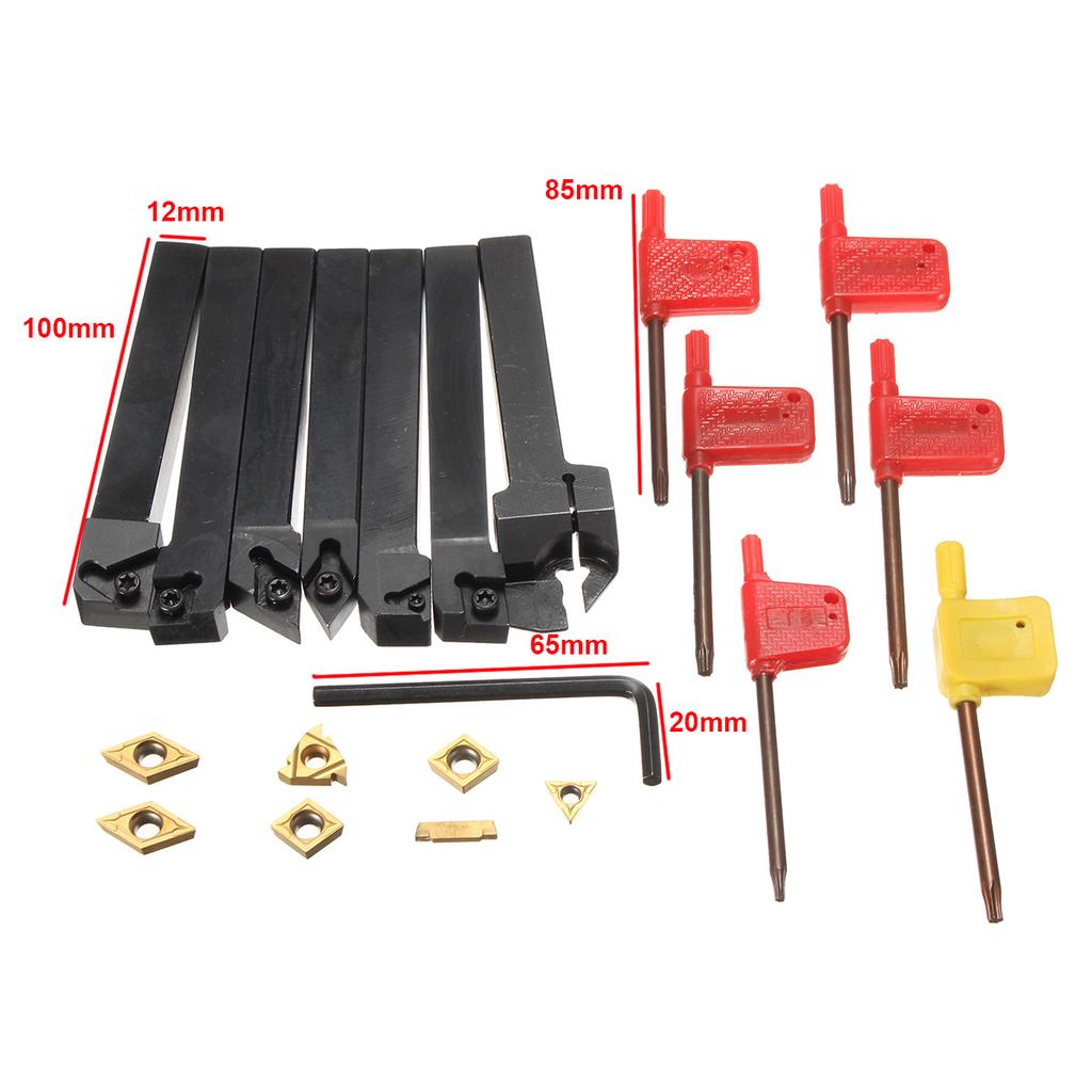 7pcs 16mm Shank Lathe Turning Tool Holder Boring Bar CNC