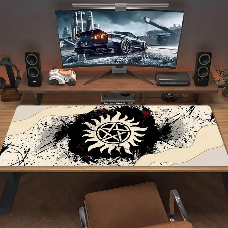 Supernatural Symbol Large Size Mouse Pad Large Gaming Table Cushion Nonslip Laptop Tablet Big Mousepad Xxl Mat Mini Pc Playmat With Lock Edge