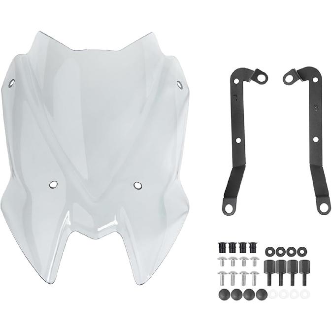 Motorcycle Windshield Double Bubble Windscreen for Z650 Z 650 2020 2021 2022 2023 2024 2025 Flyscreen Screen Visor Deflector, Smoke