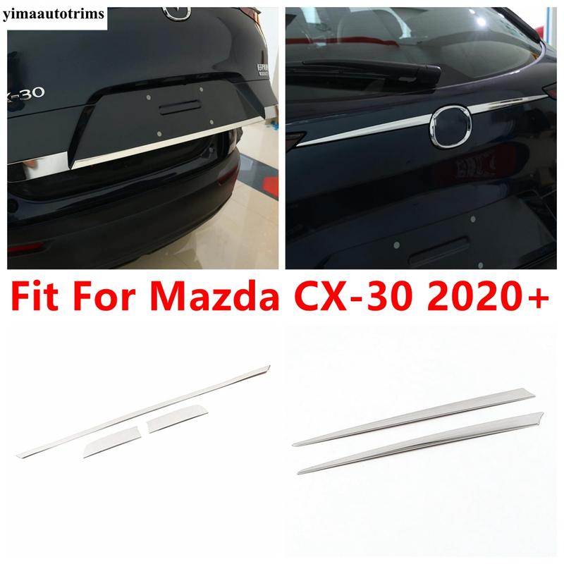 Car Rear Tailgate Trunk Door Handle Strip Decoration Cover Trim Stainless Steel Accessories Exterior For Mazda CX-30 - 2025