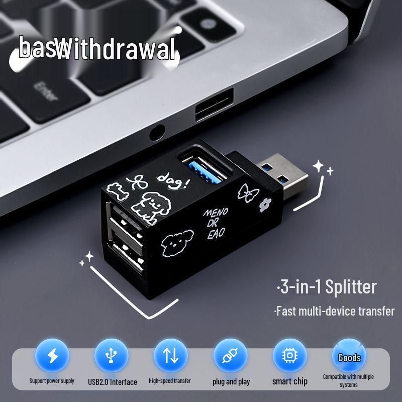 USB 3.0 Laptop Multi-Port Hub: 4-in-1 Docking Station Converter