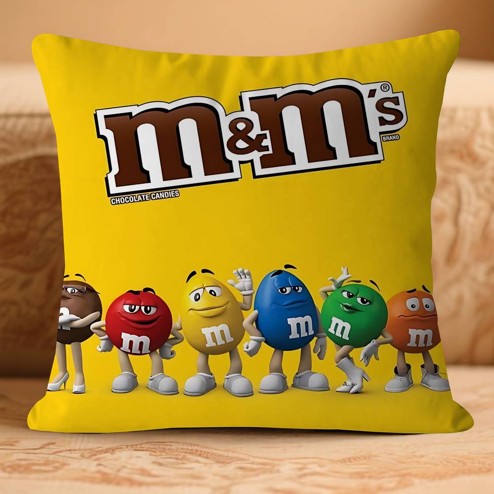 M&Ms Аниме C-Шоколадные Наволочка Съемная Моющаяся Наволочка – Всесезонный Мягкий Лен 16x16Inch