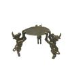 Free Shipping Chinese Bronze Plate Cats Lion, Angel Animal Oil Lamp Candle Holder Candlestick Statue