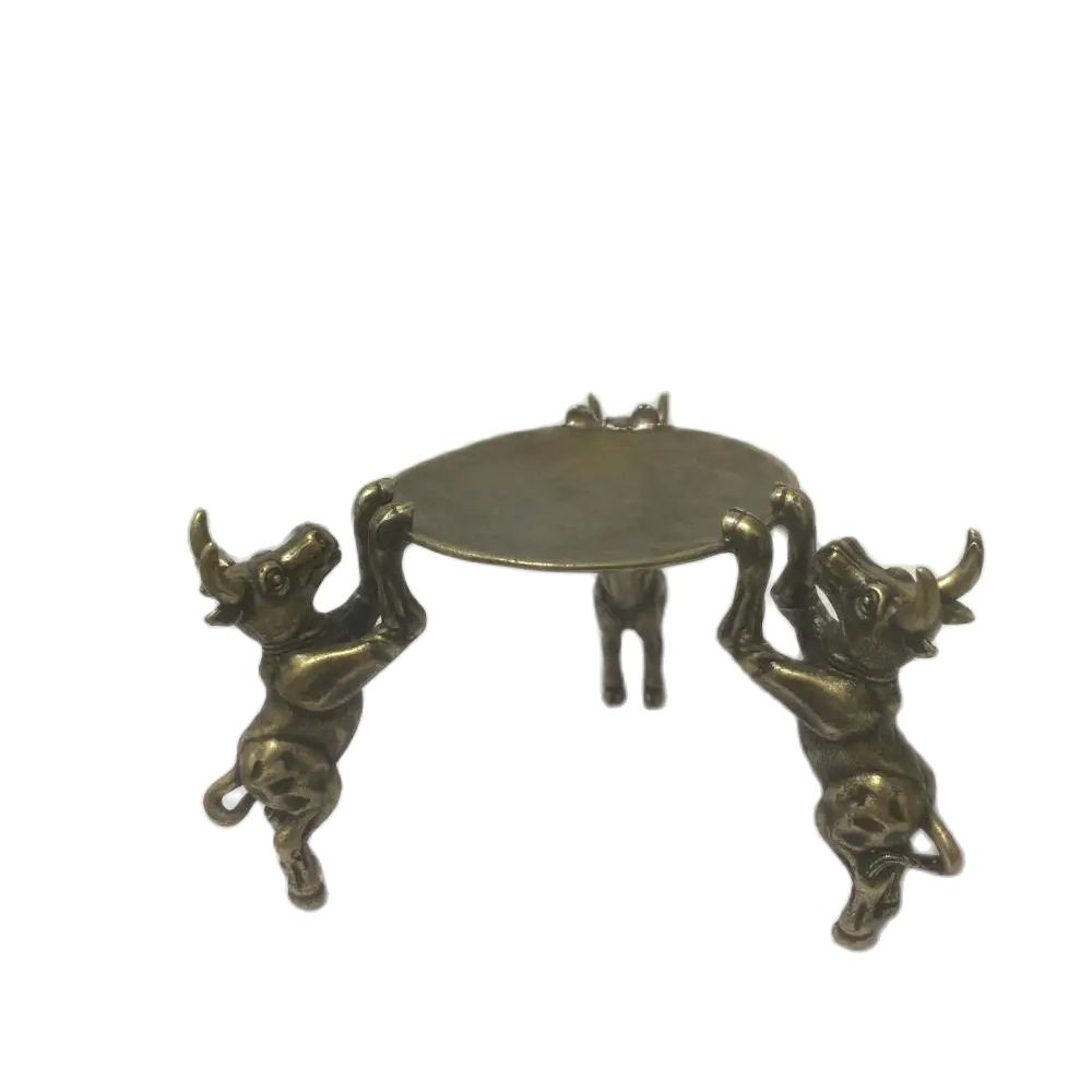 Free Shipping Chinese Bronze Plate Cats Lion, Angel Animal Oil Lamp Candle Holder Candlestick Statue