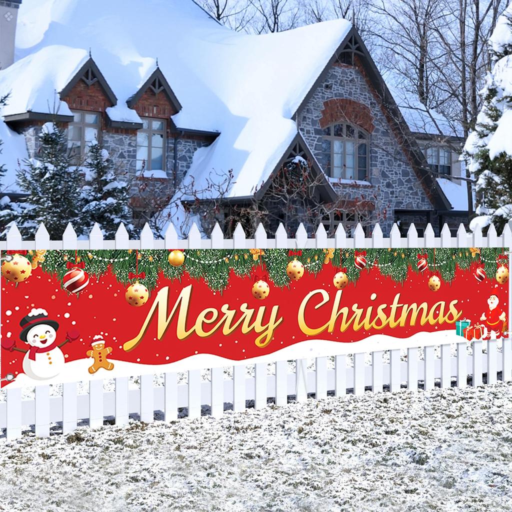 Christmas Tree Banner Merry Christmas Decoration for Home 2024 Santa Claus Banner Xmas Ornament Navidad Natal New Year Gift 2025