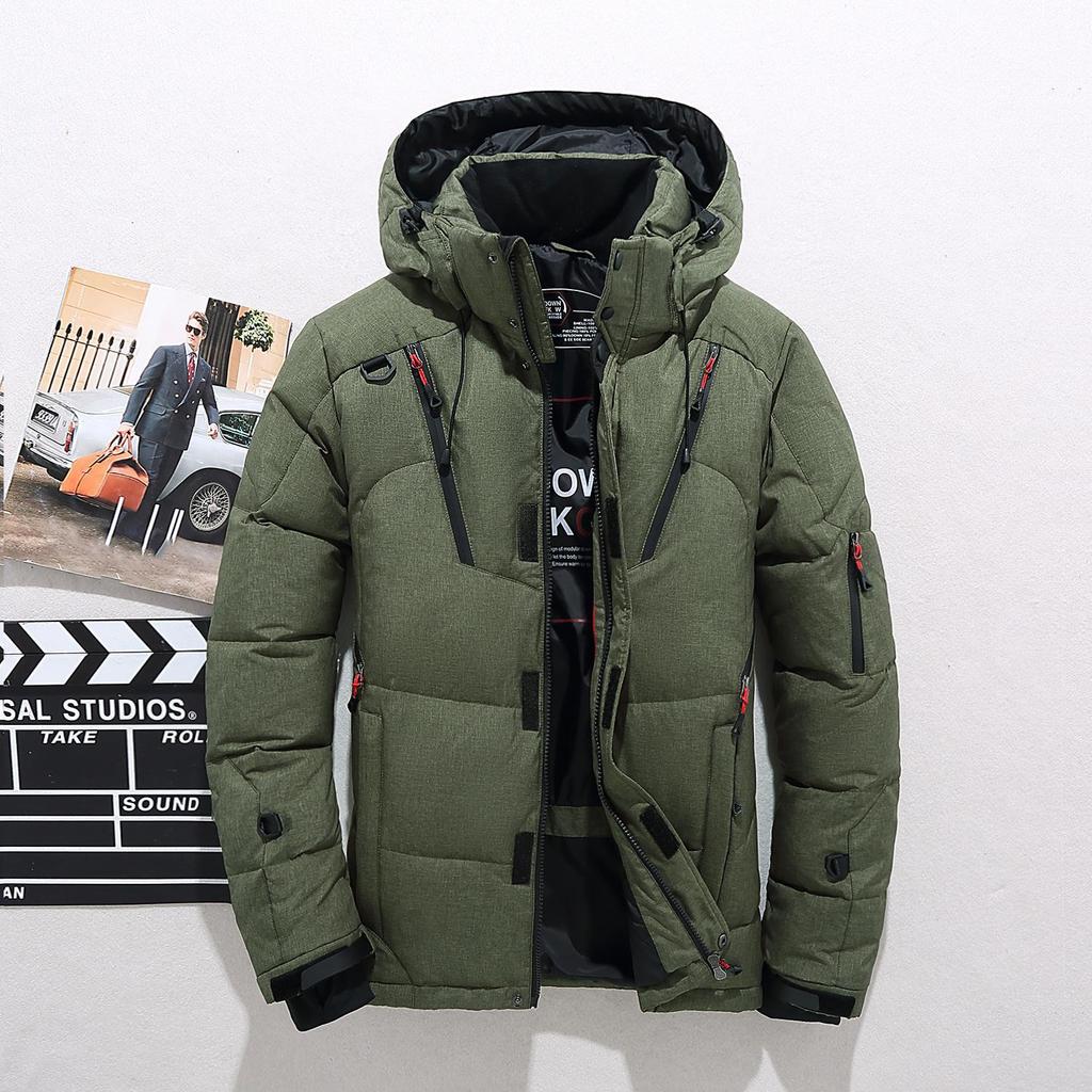 Men's Short Outdoor Winter Jacket Style Men's Winter Clothes Winter Warmed Detachable Down Coat & Jacket Hooded Snow Parkas Male