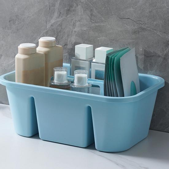 Storage Box, Large Capacity Cleaning Organizer, with Ergonomic Handle Multi-Compartment Design, for Bathroom Kitchen And Household Supplies