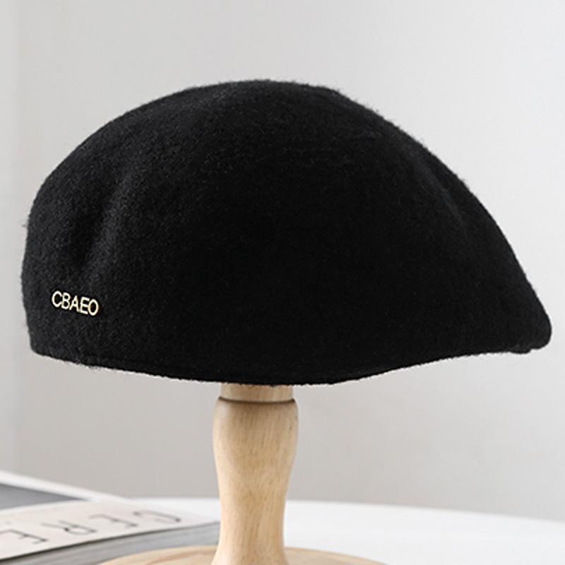 Hat lady autumn and winter wool cap British style retro fashion versatile temperament simple casual hat tide
