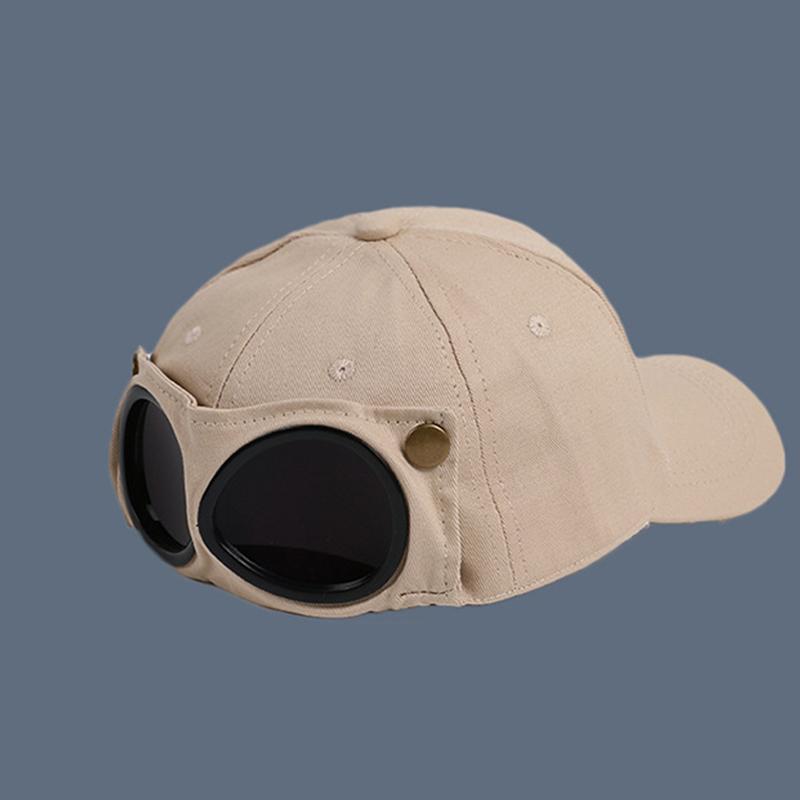 Hip Hop Aviator Hat With Sunglasses For Men Women Fashion Glasses Bonnet Summer Outdoor Sun Visors Fashion Punk Baseball Cap