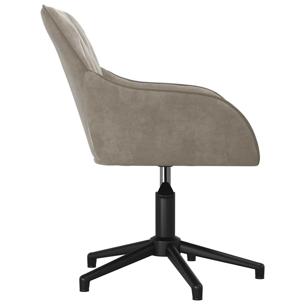 Vidaxl Swivel Office Chair, Light Gray, Upholstered In Velvet