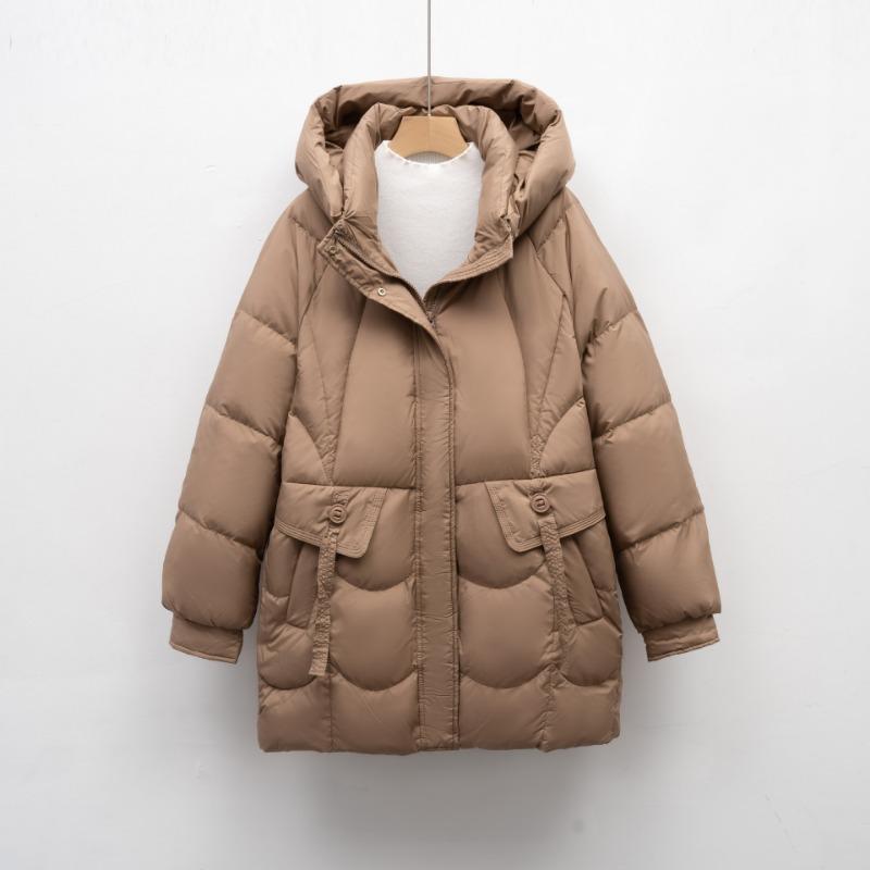 

Пинху Утепленная Модная Простая Толстовка с Капюшоном Теплая Модная Зимняя Куртка Хлебная Одежда Средней Длины Свободная Пуховая Куртка L