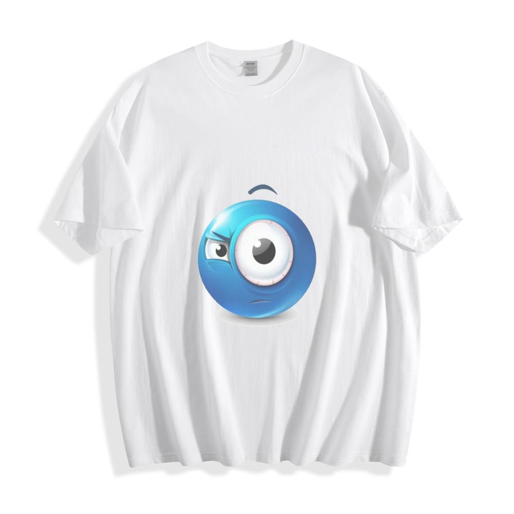 Mischievous Blue Emoji Wink Tee - Playful and Edgy Unisex Shirt