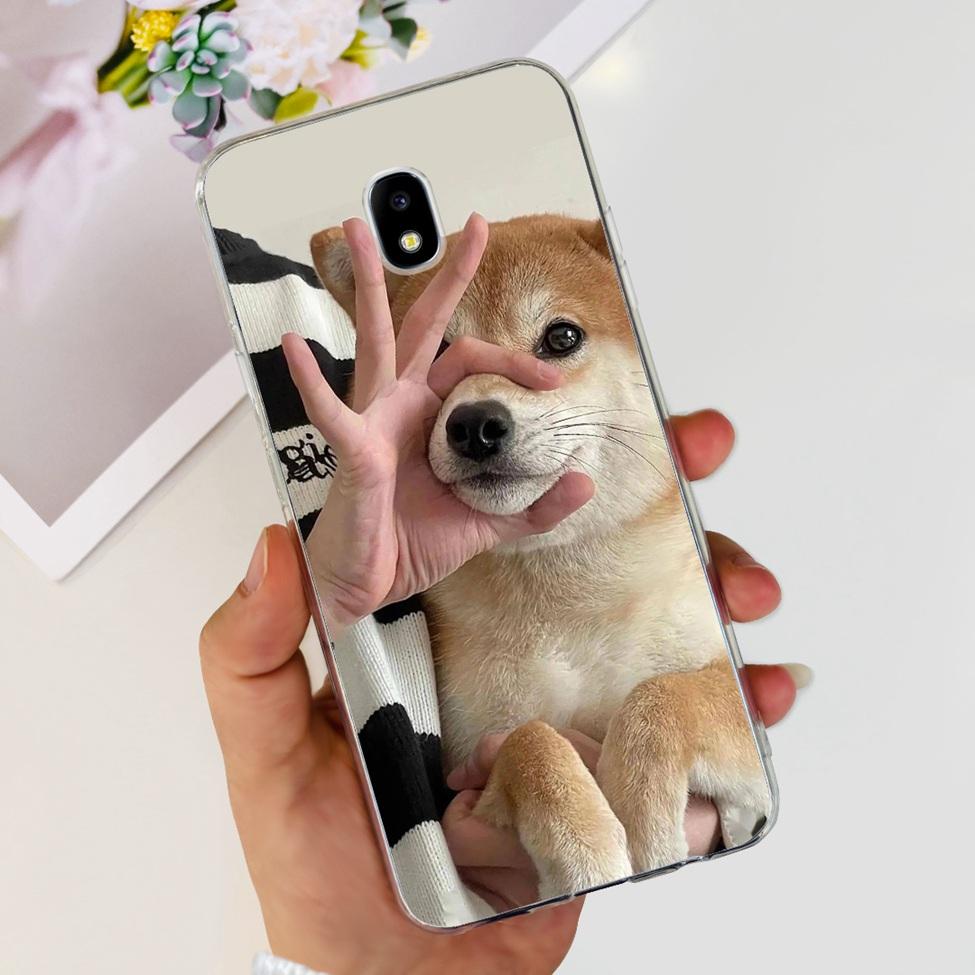 Case For Samsung J3 J5 J7 2017 Cover Cute Cartoon Cat Fashion Flowers Back Cover For Samsung Galaxy J7 2017 Phone Case