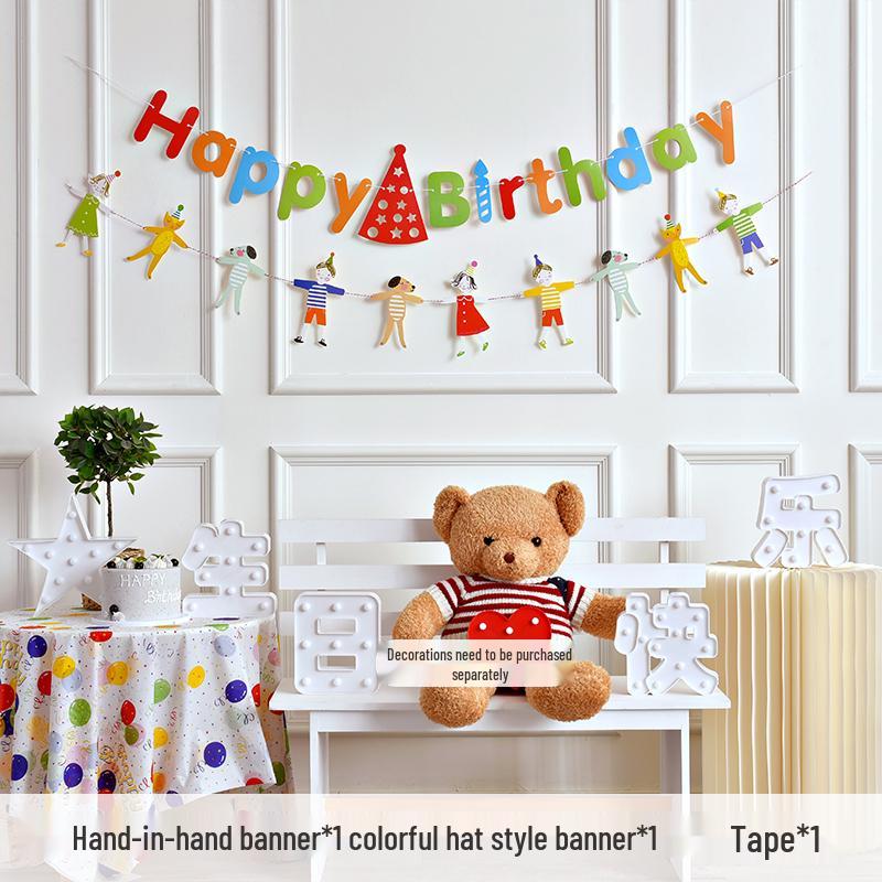 Alles Gute zum Geburtstag Girlande für Mädchen - Partybanner mit Blumendekorationen