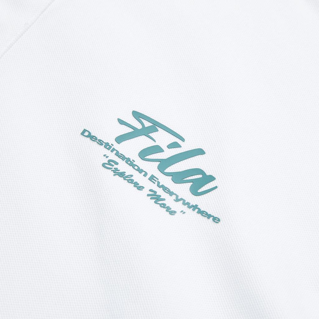 Fila Fusion Letter Logo Printed Breathable Short Sleeve Polo Shirt Men tops White T11M326101FWT