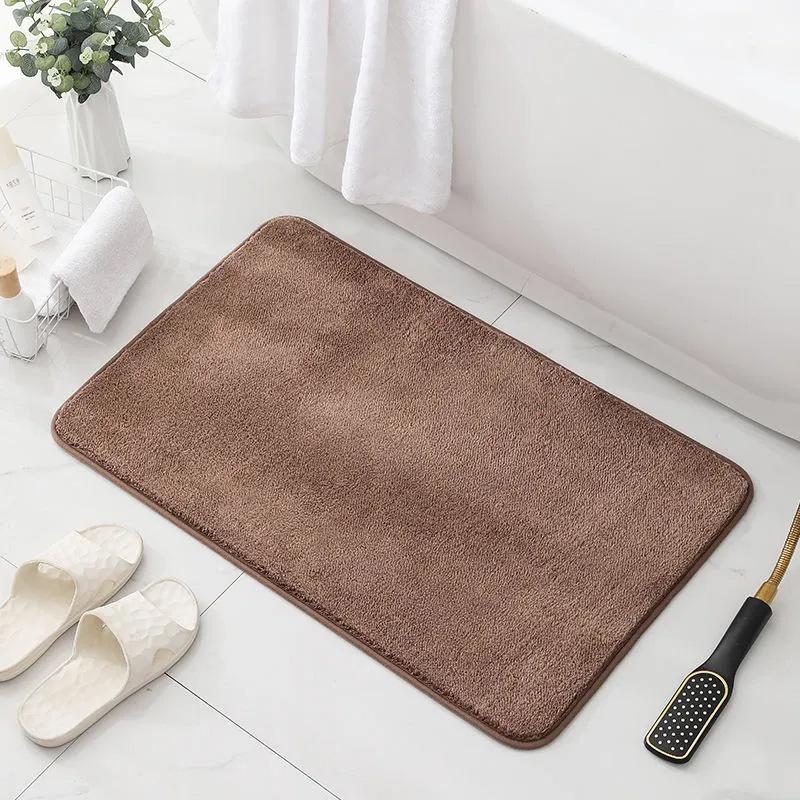 Non Slip Bath Mat Water Absorbent Soft Microfiber Shaggy Mat Thick Plush Bathroom Rug for Home or Hotel Machine Washable