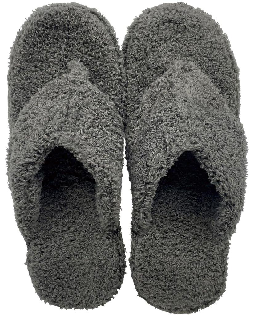 Daikai Piede Pile Slippers Thong L DGY Smooth Fluffy Polyester Indoor Sandals Unisex 24-26cm