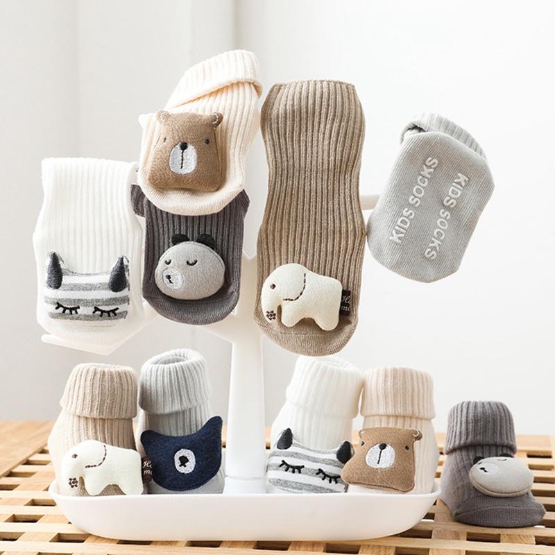 Autumn and Winter Cute Three-dimensional Cartoon Doll Baby Socks Children's Glue Non-slip Socks