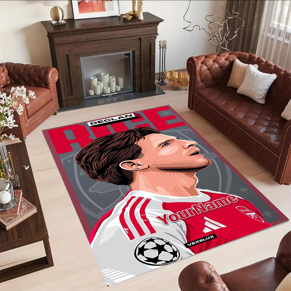 Arsenal Customizable Name Floor Mat Design for Study Room Living Rooms Decorate Room Dormitory Antislip Carpet Office Home Decor Gift for Festivals