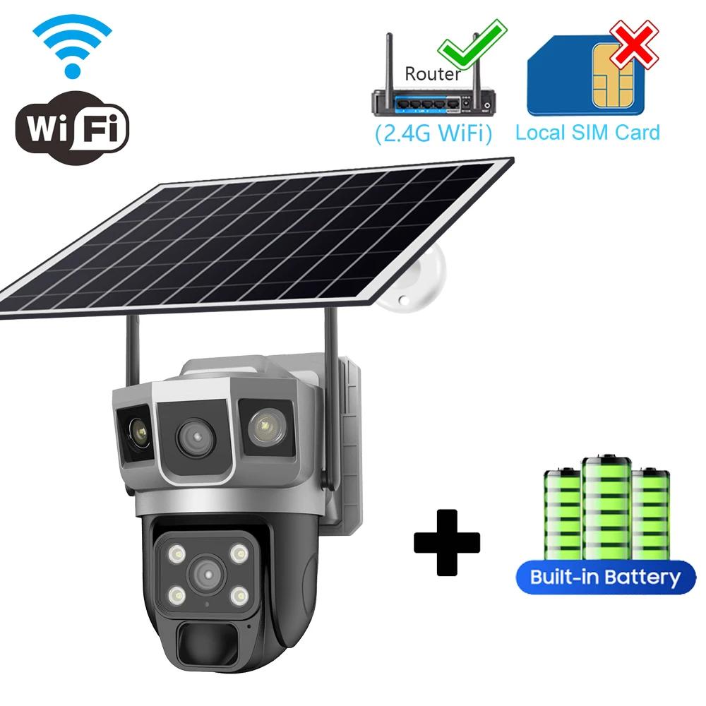 2024 Nowa kamera słoneczna 4G Karta SIM Zewnętrzna 4MP HD Bezpieczeństwo CCTV Wodoodporna Noktowizor PIR Wykrywanie człowieka Kamera PTZ z panelem słonecznym