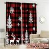 2pcs,Curtains Buffalo Plaid Deer Snowflakes Popular Fashionable Curtains Durable 100% Polyester Fabric Curtains Versatile All