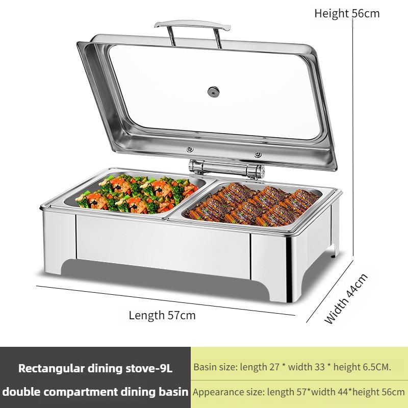 Hydraulic Visual Electric Heating Furnace Hotel Breakfast Thickened Stainless Steel Buffet Furnace Large Capacity Insulated Pot