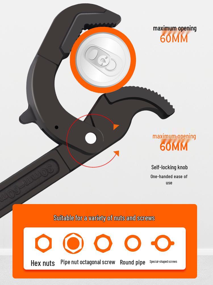 Multifunctional Universal Wrench Set with Extra Wide Adjustable Opening