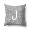 Polyester Pillowcase Home Decoration Gray Bottom Pillowcase 26 English Letter Cushion Cover