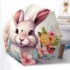 1pc Bunny Floral Bouquet Automatic Folding Umbrella, 8-Rib Iron Frame, Casual Outdoor Accessory for Birthday Festival Gifts Yy251128189